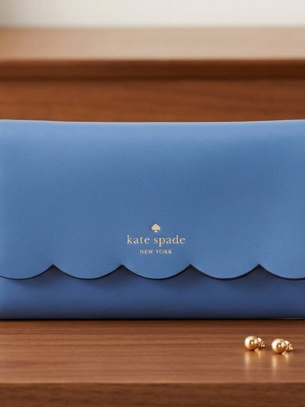 New Kate Spade Gemma Blueberry Leather Chain Crossbody WLR00552 Blue